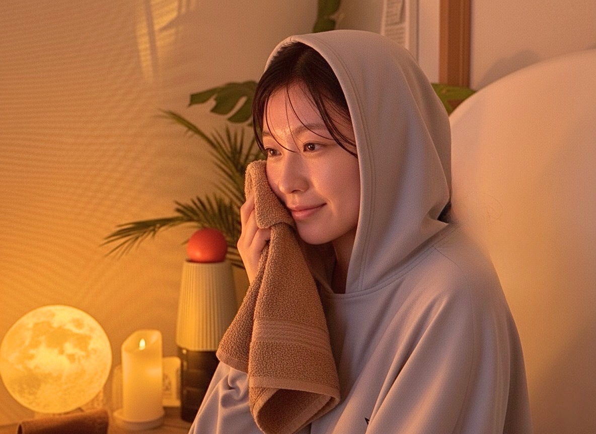 仙台の痩身・美肌サロン YOSAPARK ルルオンチェアで座るだけダイエット・温活を楽しむ女性